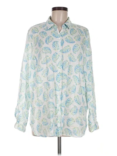 Pre-owned Jjill Long Sleeve Blouse In Blue