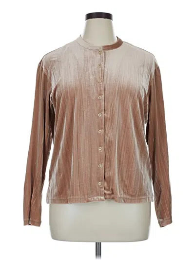Pre-owned Jjill Long Sleeve Blouse In Brown