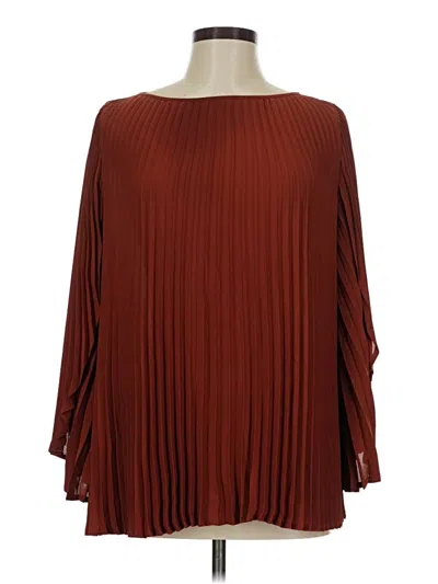 Pre-owned Jjill Long Sleeve Blouse In Burgundy