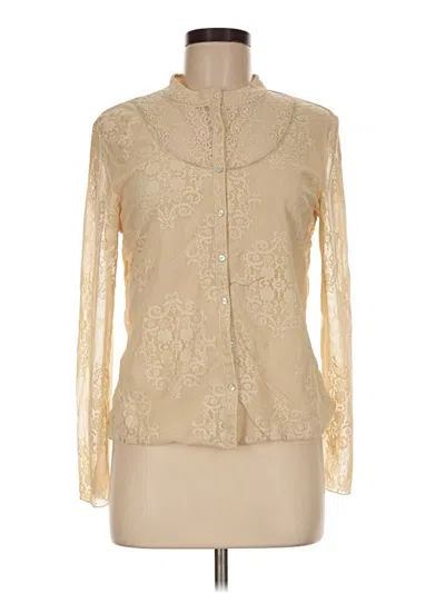 Pre-owned Jjill Long Sleeve Blouse In Gold