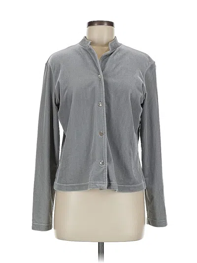 Pre-owned Jjill Long Sleeve Blouse In Gray