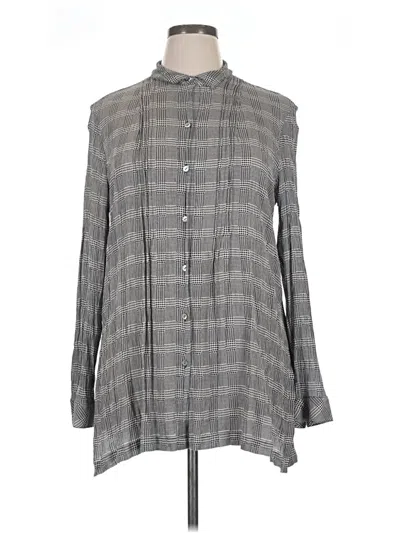 Pre-owned Jjill Long Sleeve Blouse In Gray