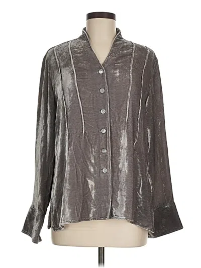 Pre-owned Jjill Long Sleeve Blouse In Gray