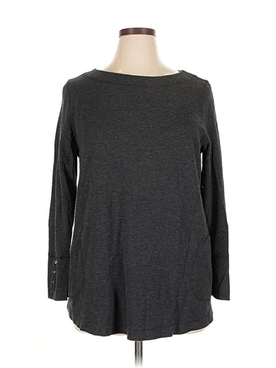 Pre-owned Jjill Long Sleeve Blouse In Gray