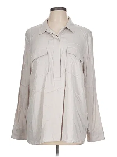 Pre-owned Jjill Long Sleeve Blouse In Gray