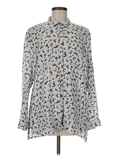 Pre-owned Jjill Long Sleeve Blouse In Gray