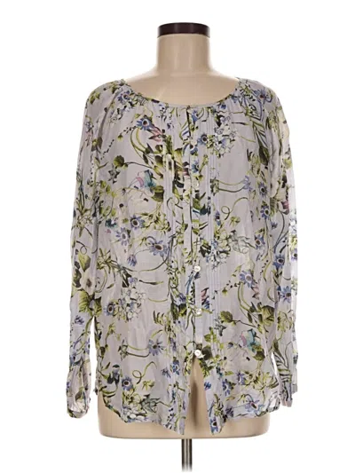 Pre-owned Jjill Long Sleeve Blouse In Gray