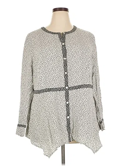 Pre-owned Jjill Long Sleeve Blouse In Gray
