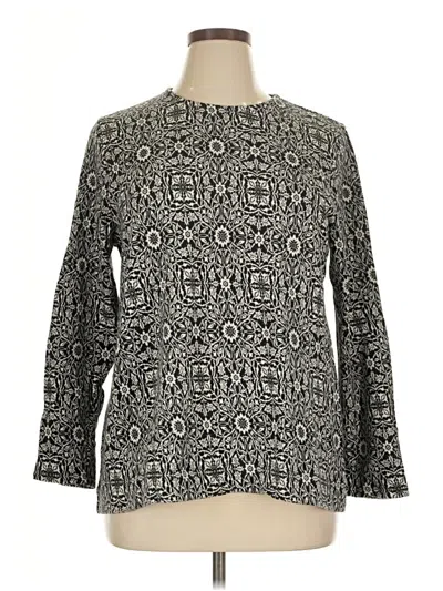 Pre-owned Jjill Long Sleeve Blouse In Gray