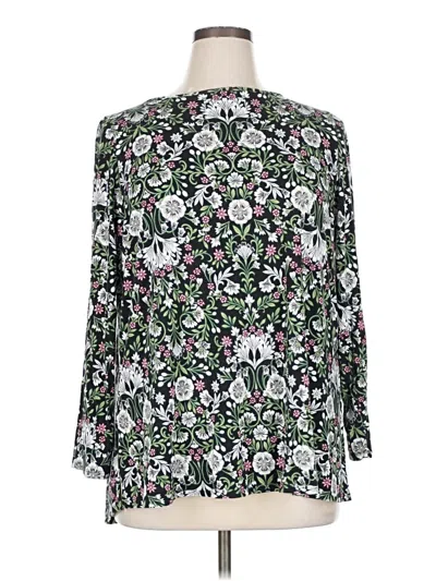 Pre-owned Jjill Long Sleeve Blouse In Green