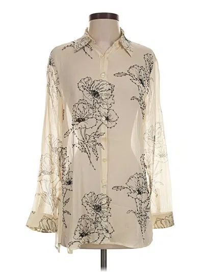 Pre-owned Jjill Long Sleeve Blouse In Ivory
