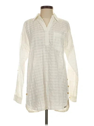 Pre-owned Jjill Long Sleeve Blouse In Ivory