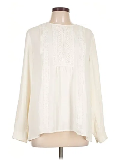 Pre-owned Jjill Long Sleeve Blouse In Ivory
