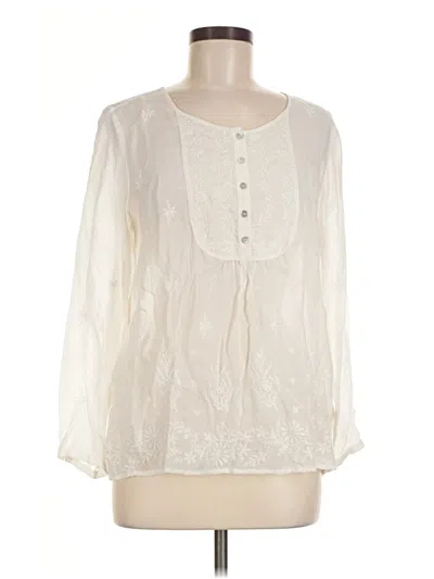 Pre-owned Jjill Long Sleeve Blouse In Ivory