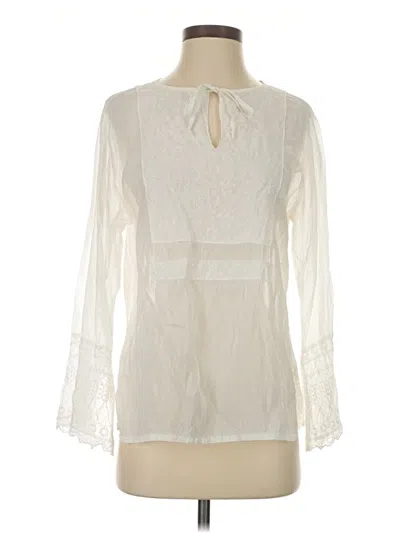 Pre-owned Jjill Long Sleeve Blouse In Ivory