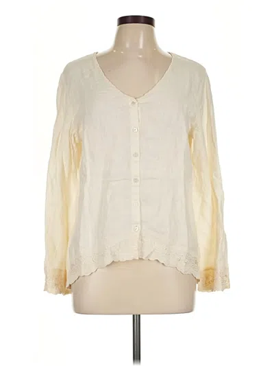 Pre-owned Jjill Long Sleeve Blouse In Ivory