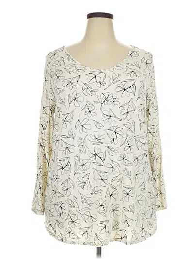 Pre-owned Jjill Long Sleeve Blouse In Ivory