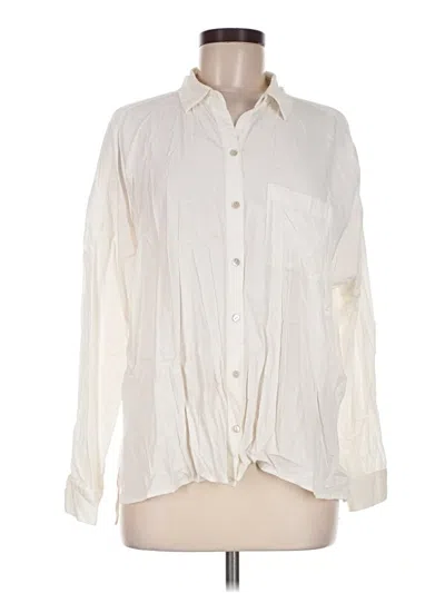 Pre-owned Jjill Long Sleeve Blouse In Ivory