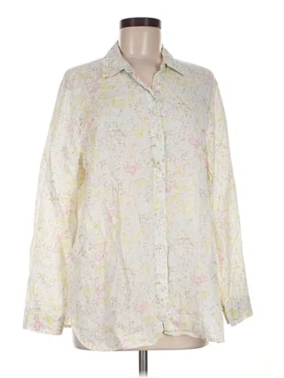 Pre-owned Jjill Long Sleeve Blouse In Ivory