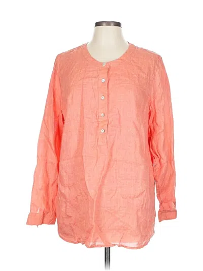 Pre-owned Jjill Long Sleeve Blouse In Orange