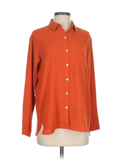 Pre-owned Jjill Long Sleeve Blouse In Orange