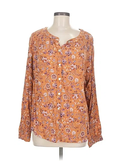 Pre-owned Jjill Long Sleeve Blouse In Orange