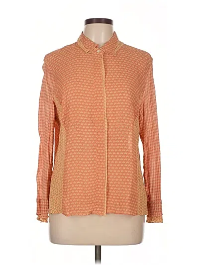 Pre-owned Jjill Long Sleeve Blouse In Orange