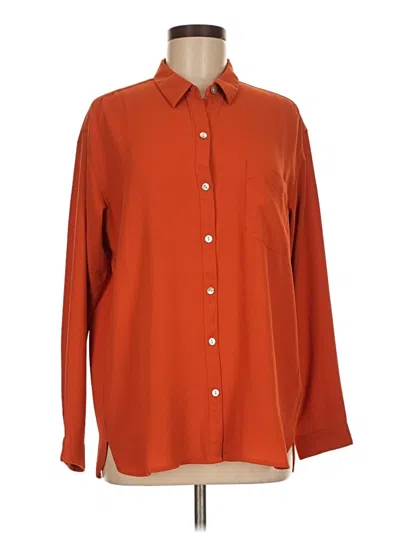 Pre-owned Jjill Long Sleeve Blouse In Orange
