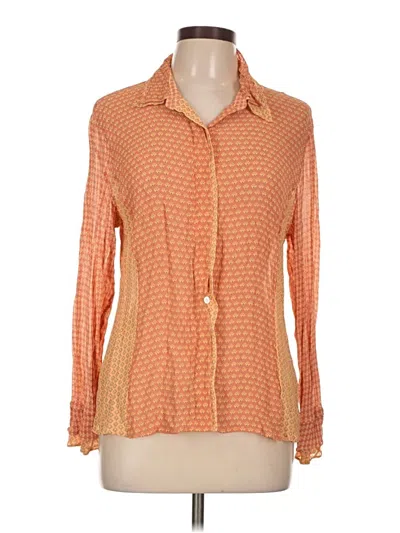 Pre-owned Jjill Long Sleeve Blouse In Orange