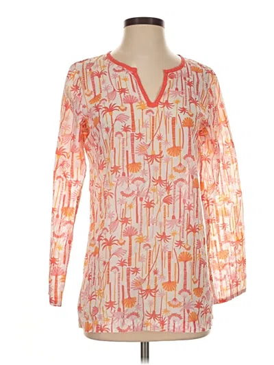 Pre-owned Jjill Long Sleeve Blouse In Orange