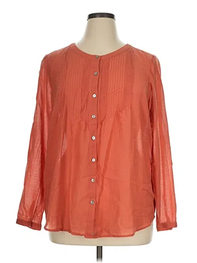 Pre-owned Jjill Long Sleeve Blouse In Orange