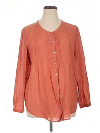 Pre-owned Jjill Long Sleeve Blouse In Orange