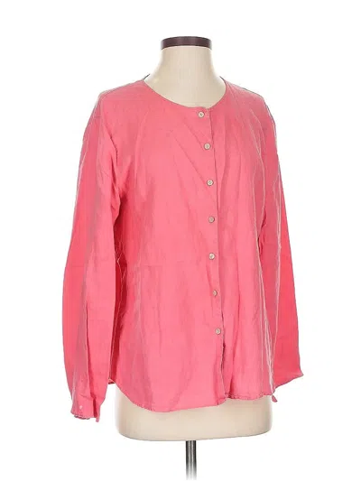 Pre-owned Jjill Long Sleeve Blouse In Pink