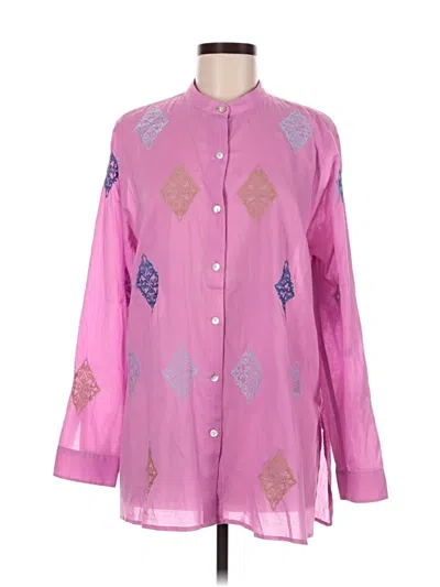 Pre-owned Jjill Long Sleeve Blouse In Pink