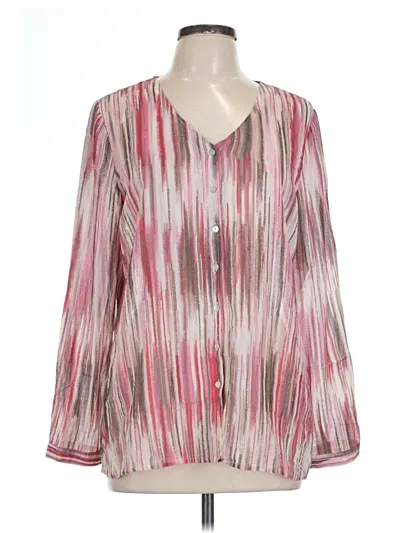 Pre-owned Jjill Long Sleeve Blouse In Pink
