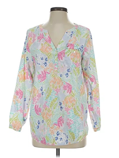 Pre-owned Jjill Long Sleeve Blouse In Pink