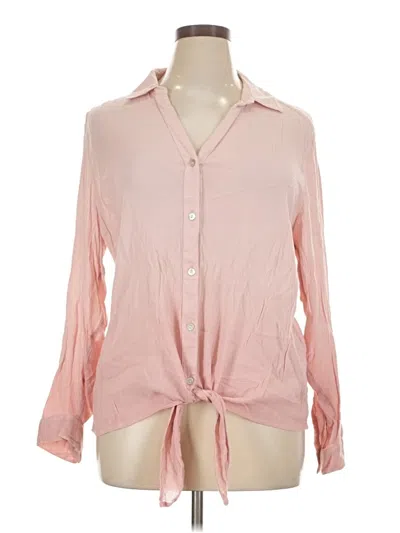 Pre-owned Jjill Long Sleeve Blouse In Pink
