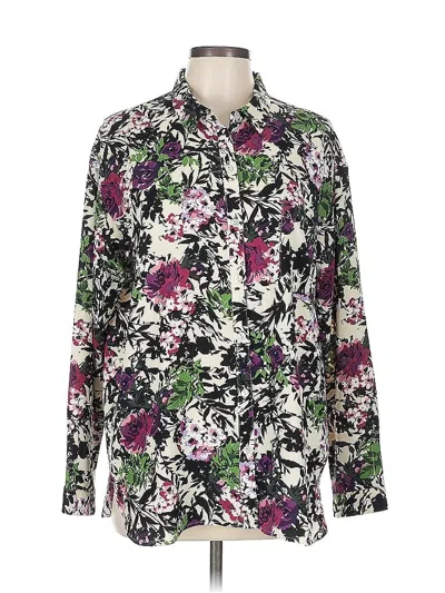 Pre-owned Jjill Long Sleeve Blouse In Purple