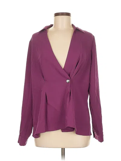 Pre-owned Jjill Long Sleeve Blouse In Purple
