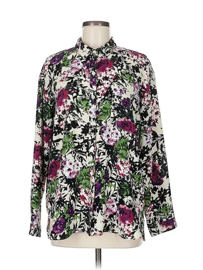 Pre-owned Jjill Long Sleeve Blouse In Purple