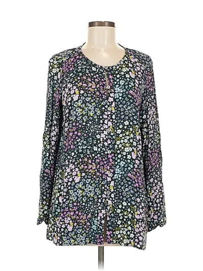 Pre-owned Jjill Long Sleeve Blouse In Purple