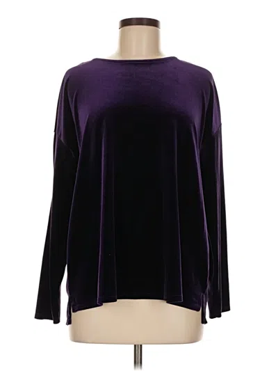 Pre-owned Jjill Long Sleeve Blouse In Purple
