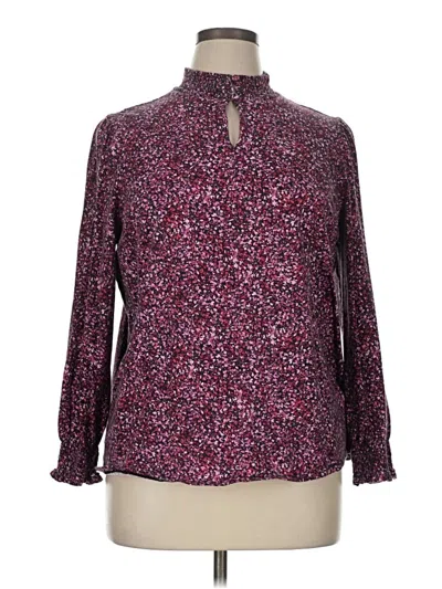 Pre-owned Jjill Long Sleeve Blouse In Purple