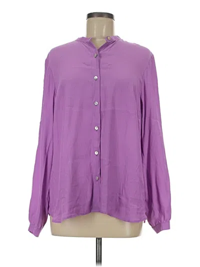Pre-owned Jjill Long Sleeve Blouse In Purple