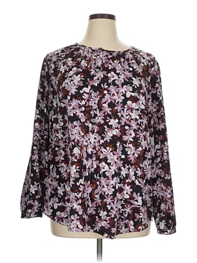 Pre-owned Jjill Long Sleeve Blouse In Purple