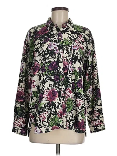 Pre-owned Jjill Long Sleeve Blouse In Purple