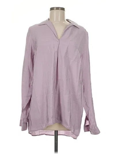 Pre-owned Jjill Long Sleeve Blouse In Purple