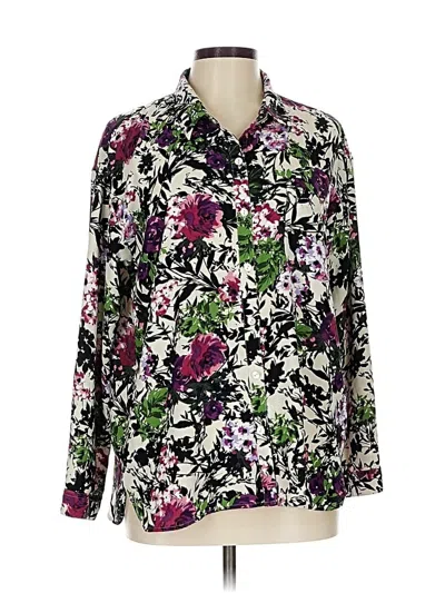Pre-owned Jjill Long Sleeve Blouse In Purple