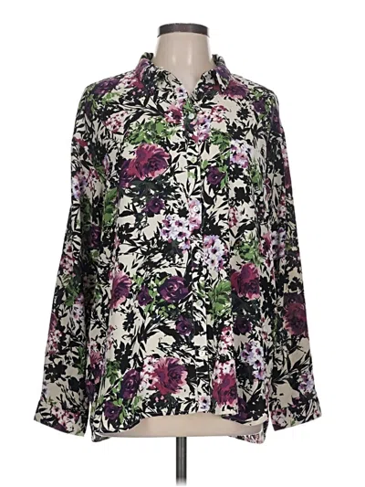 Pre-owned Jjill Long Sleeve Blouse In Purple