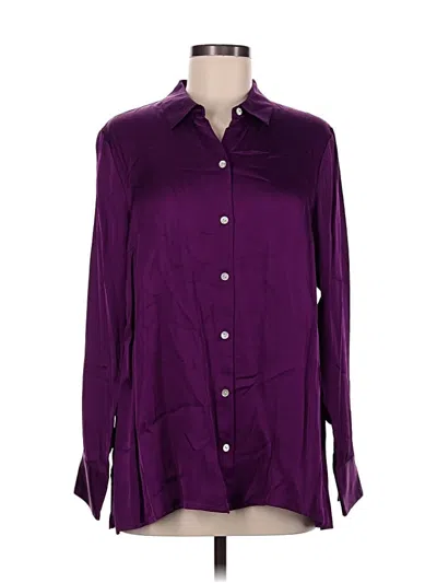 Pre-owned Jjill Long Sleeve Blouse In Purple